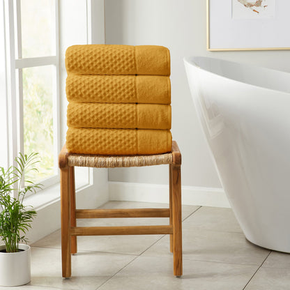 Asciugamani da bagno in cotone con trama a nido d'ape Linery &amp; Co.