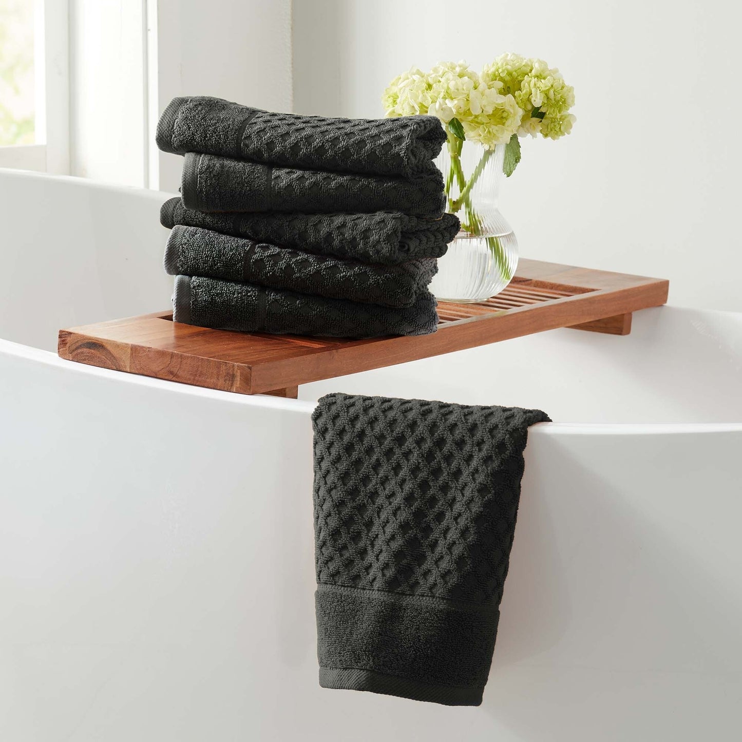 Asciugamani da bagno in cotone con trama a nido d'ape Linery &amp; Co.