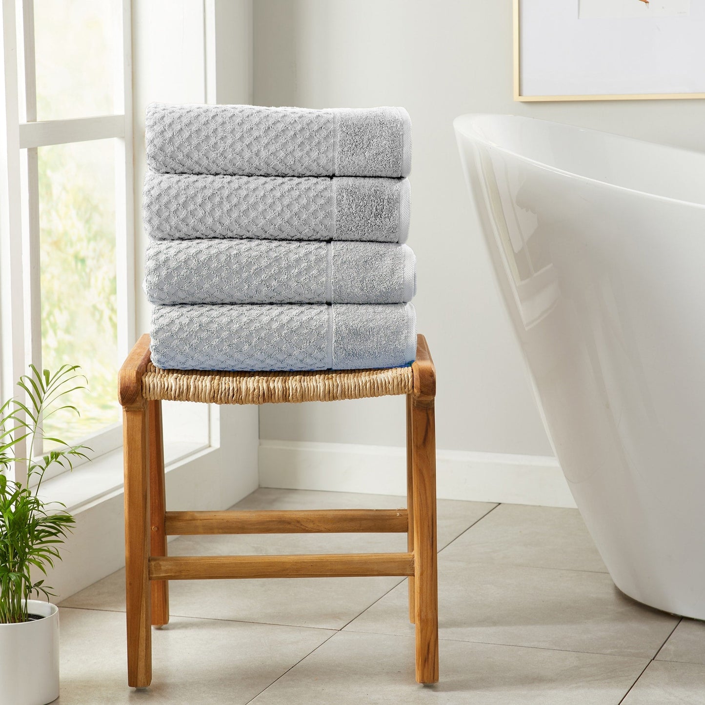 Asciugamani da bagno in cotone con trama a nido d'ape Linery &amp; Co.