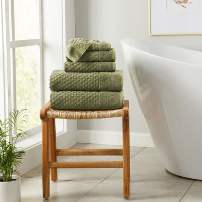 Asciugamani da bagno in cotone con trama a nido d'ape Linery &amp; Co.