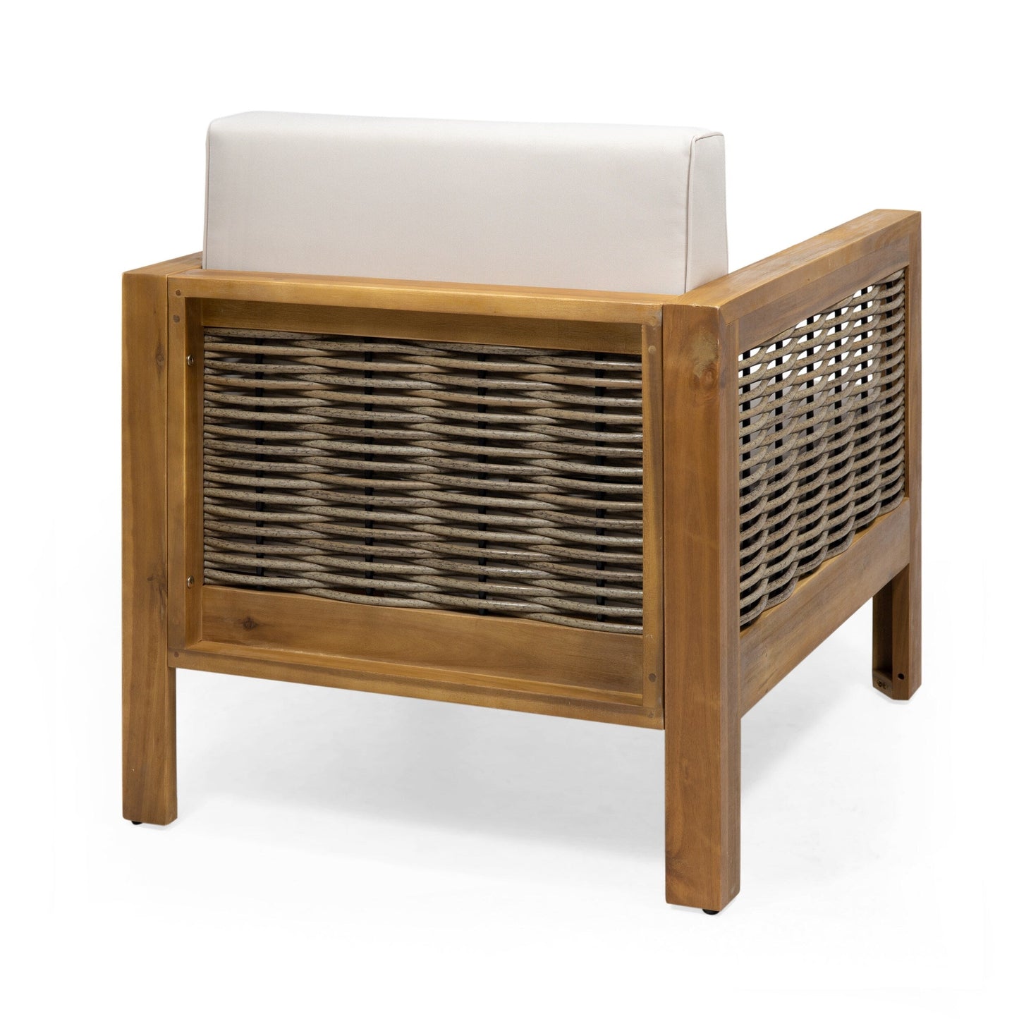 Poltrona da esterno Linwood in legno di acacia con dettagli in vimini (set da 2) di Christopher Knight Home