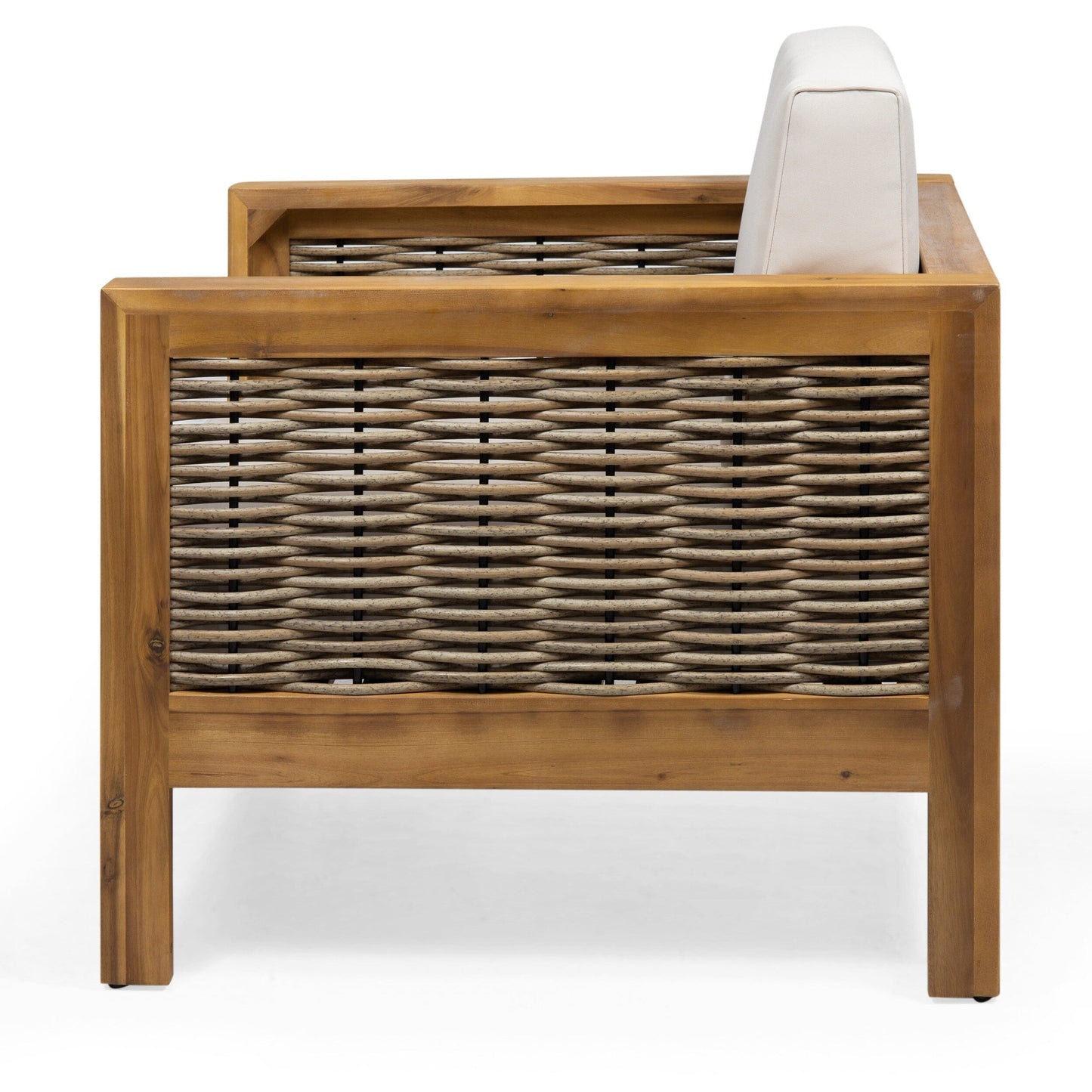 Poltrona da esterno Linwood in legno di acacia con dettagli in vimini (set da 2) di Christopher Knight Home