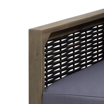 Poltrona da esterno Linwood in legno di acacia con dettagli in vimini (set da 2) di Christopher Knight Home