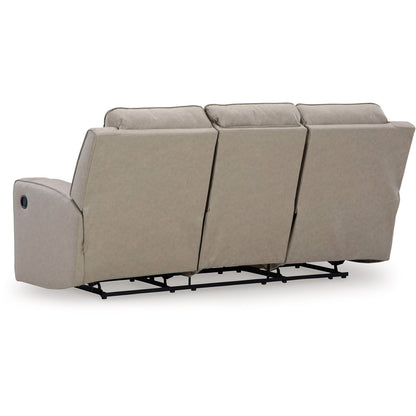 Divano reclinabile manuale Livie, USB, tavolo, 87 pollici, similpelle beige grigia