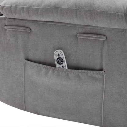 Divano reclinabile singolo per soggiorno, poltrona reclinabile elettrica in velluto con massaggio e calore regolabili e tasca laterale, posizione infinita