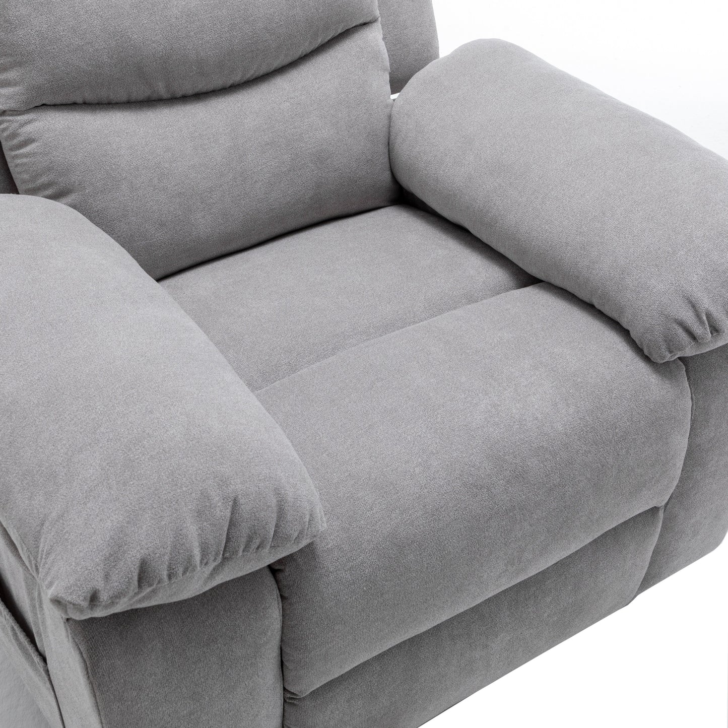 Divano reclinabile singolo per soggiorno, poltrona reclinabile elettrica in velluto con massaggio e calore regolabili e tasca laterale, posizione infinita