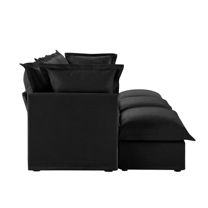 Divano per soggiorno, divano foderato, divano a 3 posti con 3 pouf, divano letto oversize a 3 posti, divano per home theater, ciniglia