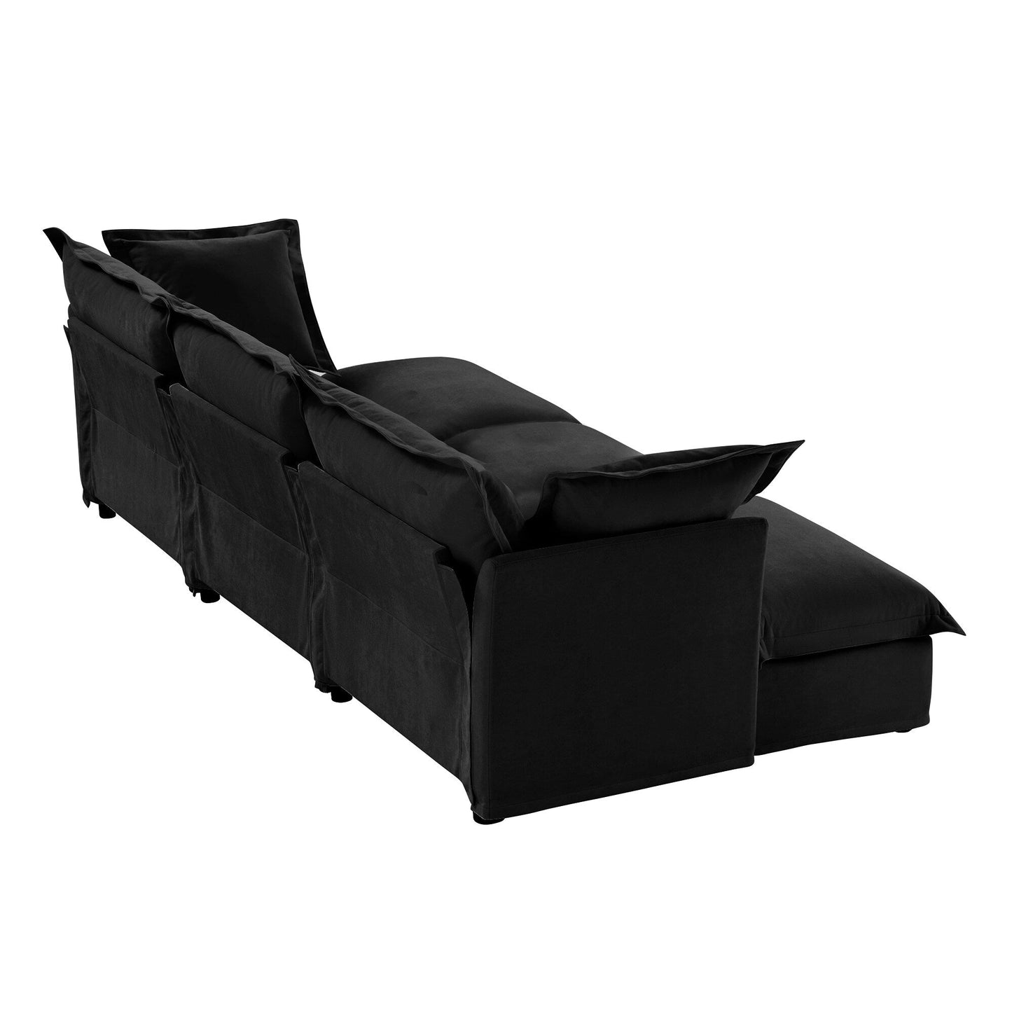 Divano per soggiorno, divano foderato, divano a 3 posti con 3 pouf, divano letto oversize a 3 posti, divano per home theater, ciniglia