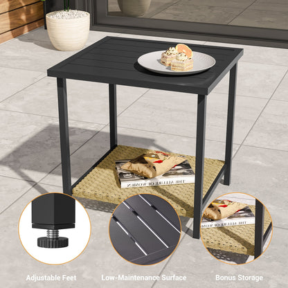 Livoosun set da bistrot a dondolo da 3 pezzi per patio, mobili da esterno per veranda, set di 2 sedie da patio con tavolino laterale per giardino