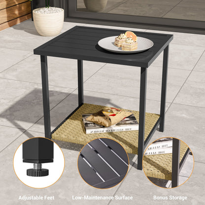 Livoosun set da bistrot a dondolo da 3 pezzi per patio, mobili da esterno per veranda, set di 2 sedie da patio con tavolino laterale per giardino