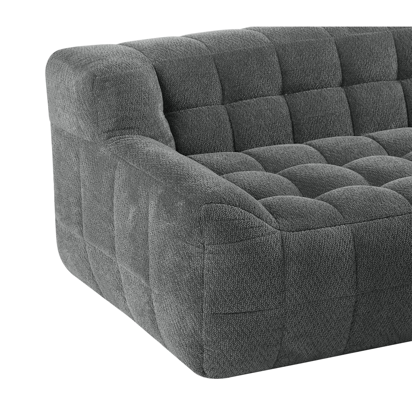 Divano a 2 posti Liyasi a compressione completa in velluto beige litchi, nessun montaggio richiesto