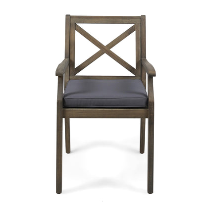 Set da pranzo da esterno Llano in acacia da 7 pezzi di Christopher Knight Home