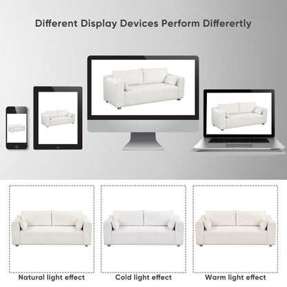 Divano in tessuto Loop Yarn, struttura della seduta monoblocco, divano minimalista da 2-3 posti facile da installare, divani a due posti con braccioli a cupola extra larghi