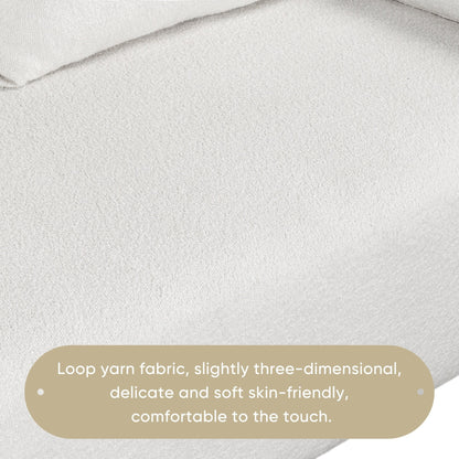 Divano in tessuto Loop Yarn, struttura della seduta monoblocco, divano minimalista da 2-3 posti facile da installare, divani a due posti con braccioli a cupola extra larghi