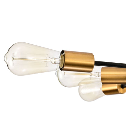 Lampadario Lorena Sputnik a 10 luci nero antico e oro metallizzato