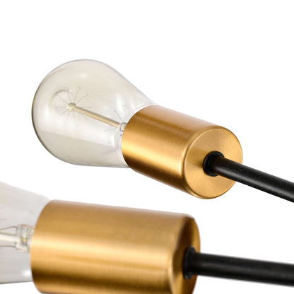 Lampadario Lorena Sputnik a 10 luci nero antico e oro metallizzato
