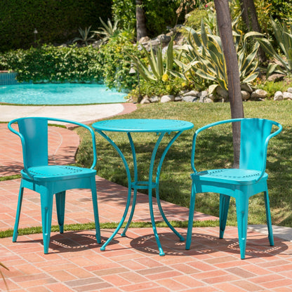 Set da bistrot da esterno Lourdes da 3 pezzi in ghisa di Christopher Knight Home