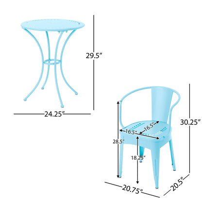 Set da bistrot da esterno Lourdes da 3 pezzi in ghisa di Christopher Knight Home