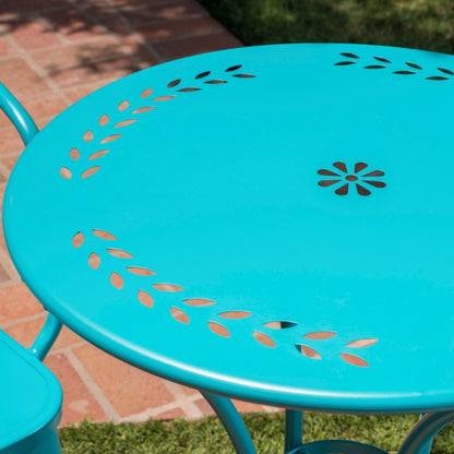 Set da bistrot da esterno Lourdes da 3 pezzi in ghisa di Christopher Knight Home