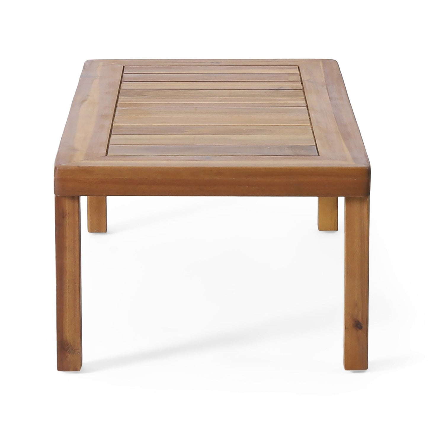 Set di divano a due posti e tavolino da caffè Louver in legno di acacia con cuscini di Christopher Knight Home