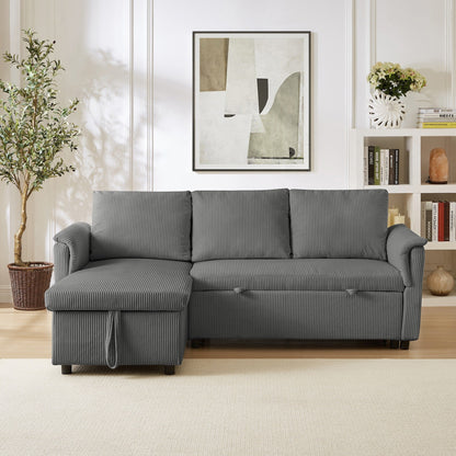 Divano a due posti con chaise longue, divano modulare convertibile a L con chaise longue contenitore