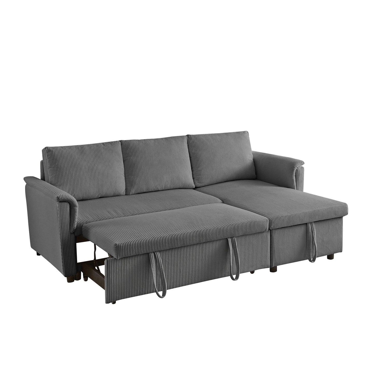 Divano a due posti con chaise longue, divano modulare convertibile a L con chaise longue contenitore