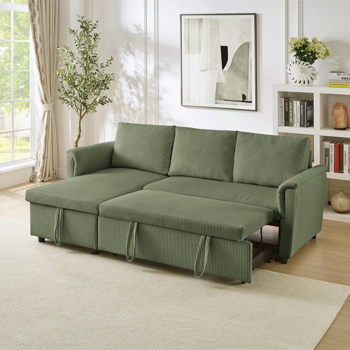 Divano a due posti con chaise longue, divano modulare convertibile a L con chaise longue contenitore