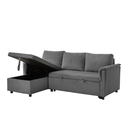 Divano a due posti con chaise longue, divano modulare convertibile a L con chaise longue contenitore