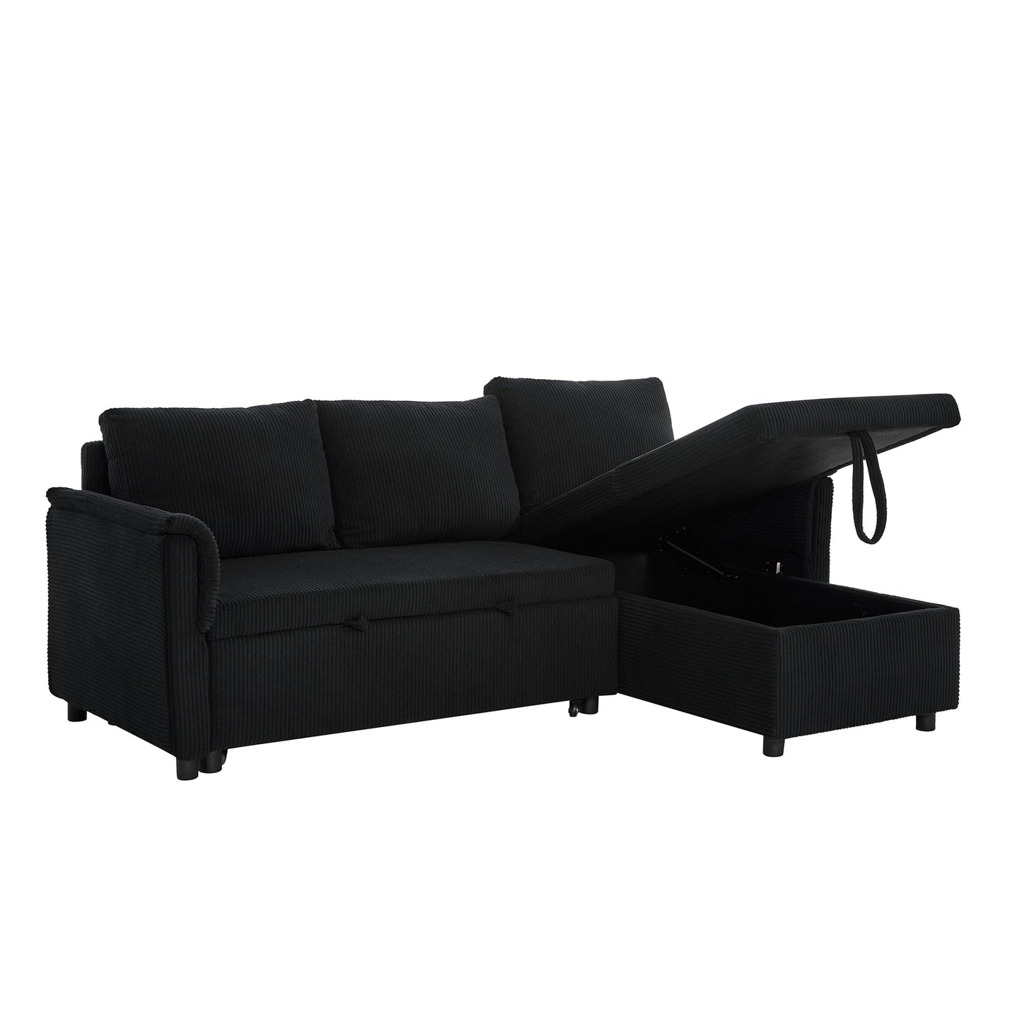 Divano a due posti con chaise longue, divano modulare convertibile a L con chaise longue contenitore