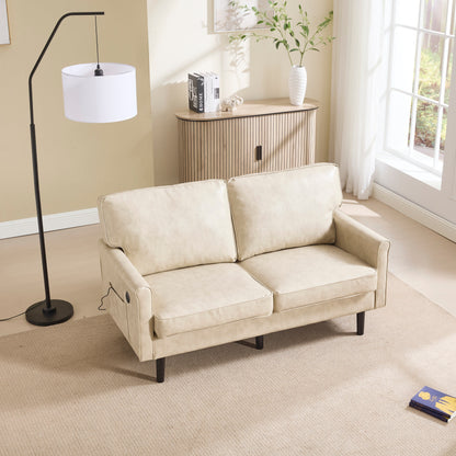 Divano a due posti, divani a 2 posti per soggiorno, divano piccolo con USB e fodera per cuscino rimovibile