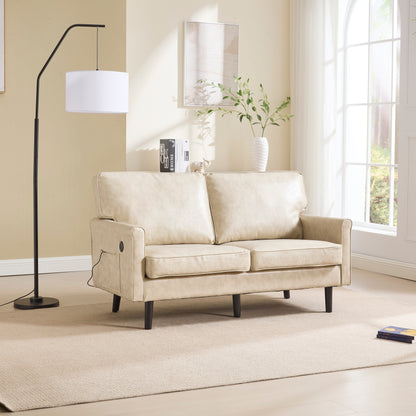 Divano a due posti, divani a 2 posti per soggiorno, divano piccolo con USB e fodera per cuscino rimovibile