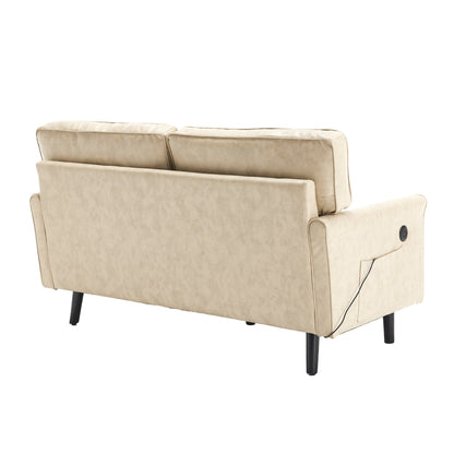 Divano a due posti, divani a 2 posti per soggiorno, divano piccolo con USB e fodera per cuscino rimovibile