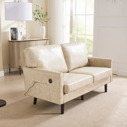 Divano a due posti, divani a 2 posti per soggiorno, divano piccolo con USB e fodera per cuscino rimovibile