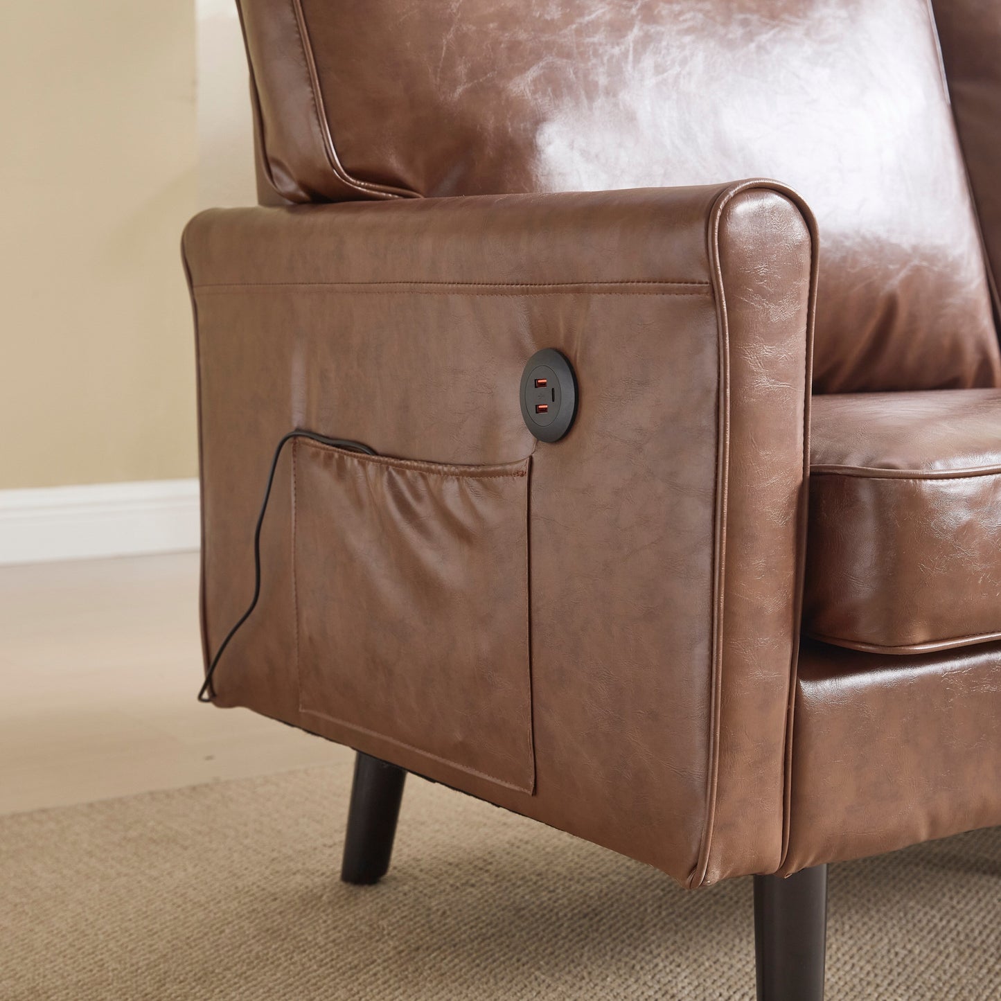 Divano a due posti, divani a 2 posti per soggiorno, divano piccolo con USB e fodera per cuscino rimovibile