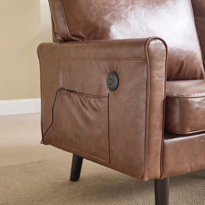 Divano a due posti, divani a 2 posti per soggiorno, divano piccolo con USB e fodera per cuscino rimovibile