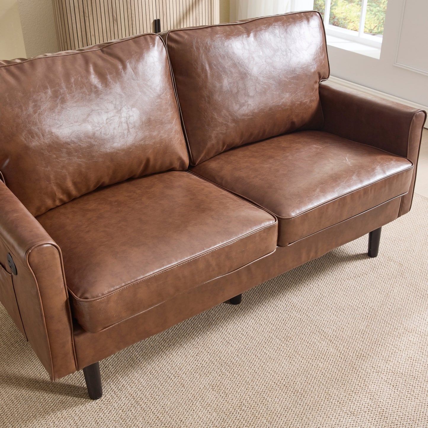 Divano a due posti, divani a 2 posti per soggiorno, divano piccolo con USB e fodera per cuscino rimovibile