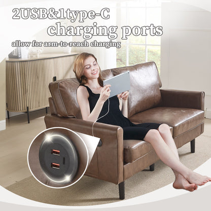 Divano a due posti, divani a 2 posti per soggiorno, divano piccolo con USB e fodera per cuscino rimovibile