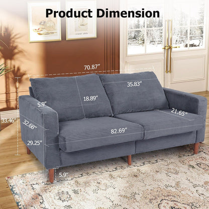 82.7 Divani per soggiorno, comodi divani a due posti, divano a due posti in velluto a coste, facile da montare per piccoli spazi