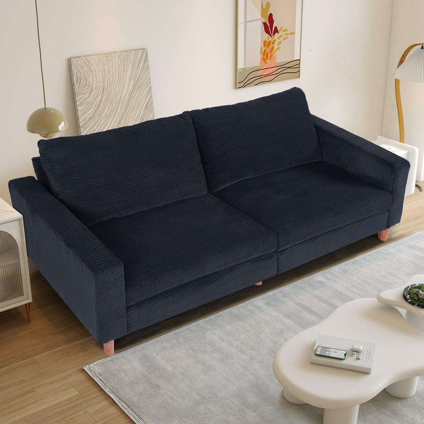 82.7 Divani per soggiorno, comodi divani a due posti, divano a due posti in velluto a coste, facile da montare per piccoli spazi