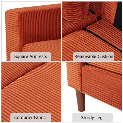 82.7 Divani per soggiorno, comodi divani a due posti, divano a due posti in velluto a coste, facile da montare per piccoli spazi