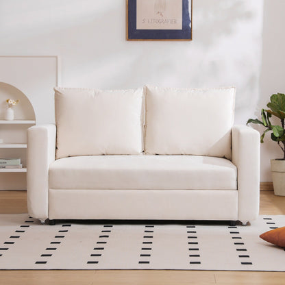 Divano a due posti, divano letto 2 in 1 con letto estraibile, divano futon con braccioli regolabili, divani per soggiorno, camera da letto