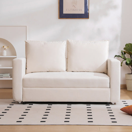 Divano a due posti, divano letto 2 in 1 con letto estraibile, divano futon con braccioli regolabili, divani per soggiorno, camera da letto