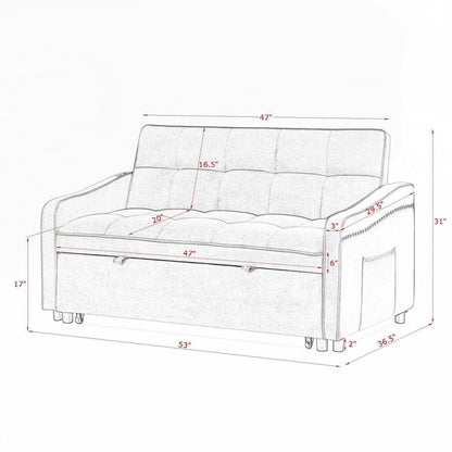Divano letto a due posti con letto estraibile e schienale regolabile - 2 posti