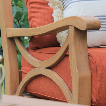 Set da conversazione per esterni Cambridge Casual Lowell in legno di teak da 5 pezzi