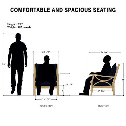 Set da conversazione per esterni Cambridge Casual Lowell in legno di teak da 5 pezzi