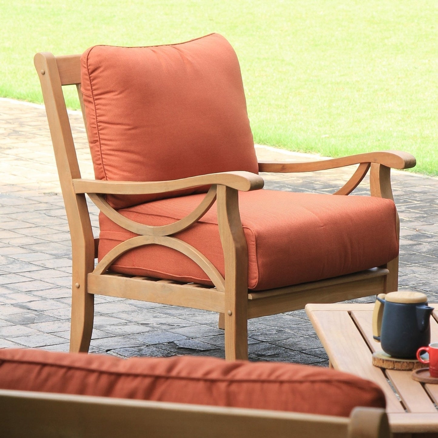 Set da conversazione per esterni Cambridge Casual Lowell in legno di teak da 5 pezzi