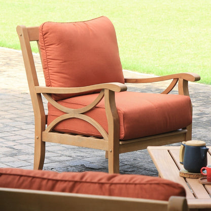 Set da conversazione per esterni Cambridge Casual Lowell in legno di teak da 5 pezzi