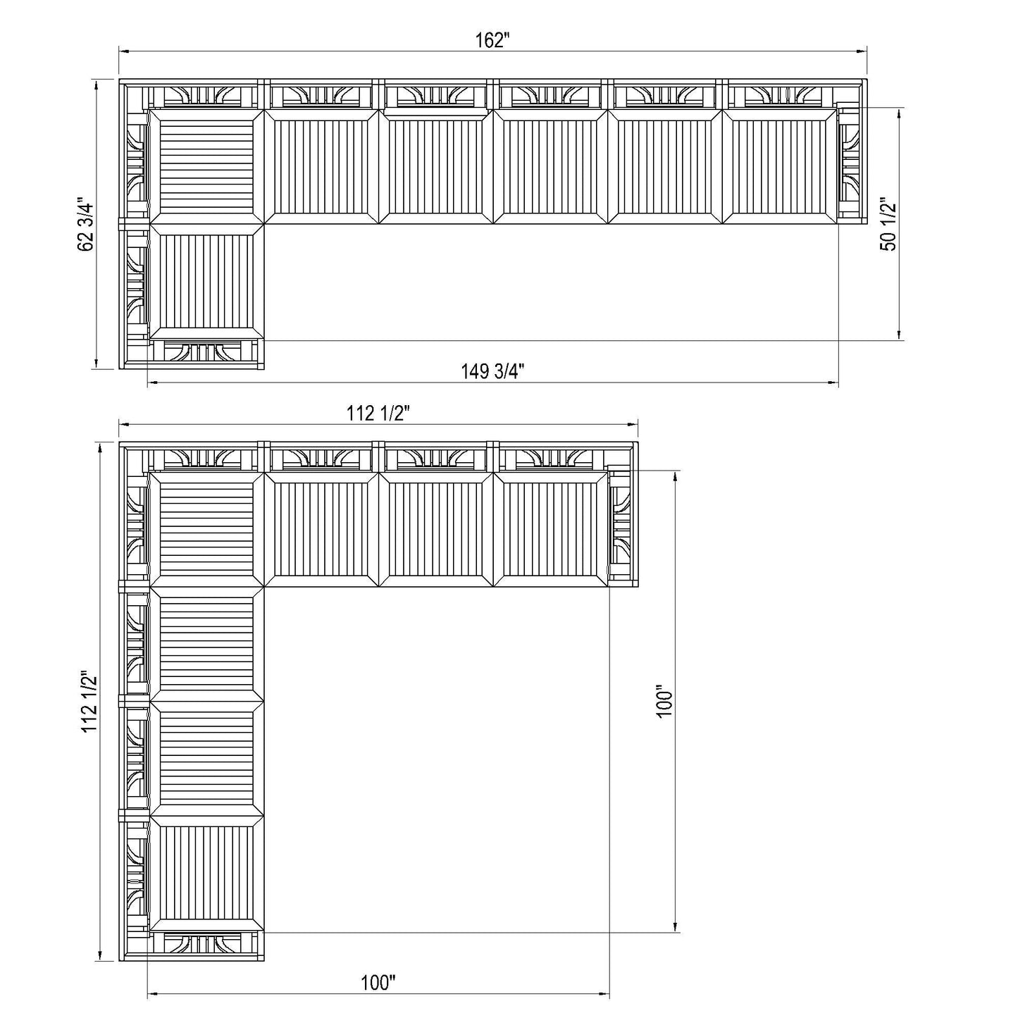 Set da giardino componibile Cambridge Casual Lowell in teak da 8 pezzi con cuscino