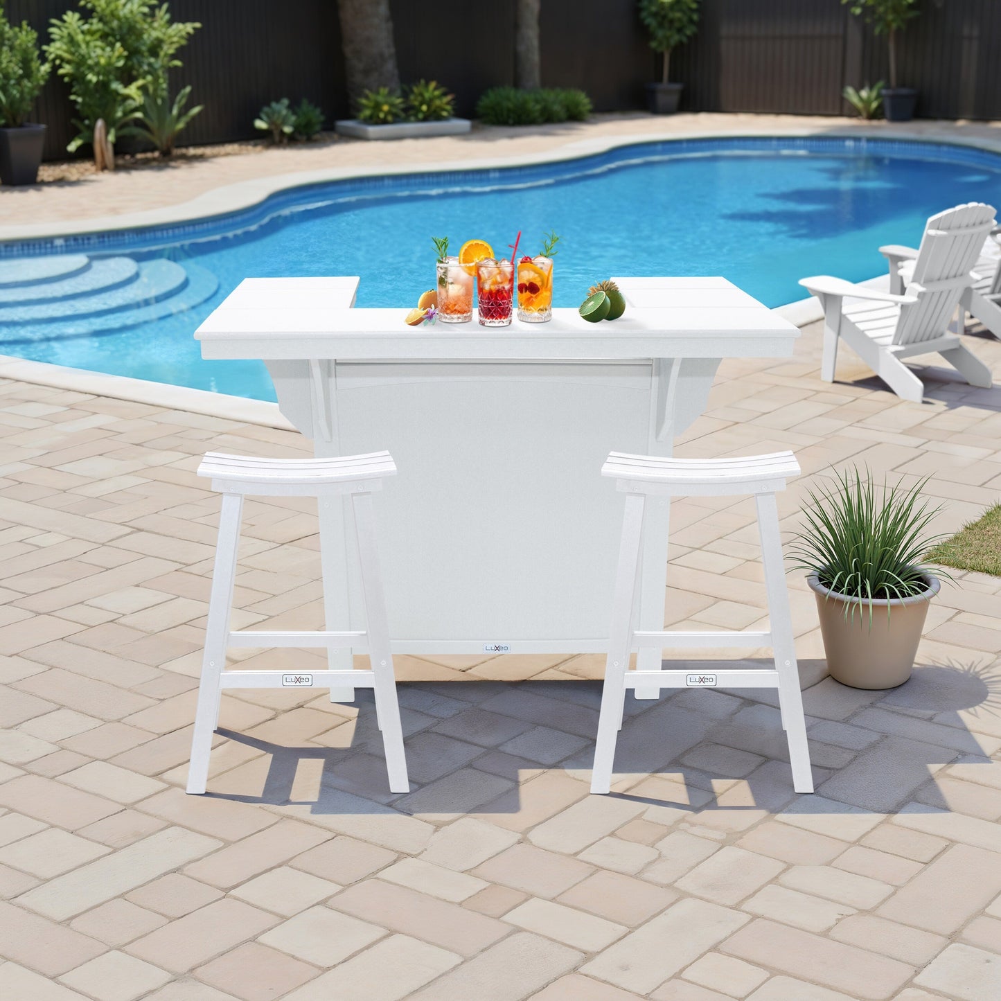 Bancone da bar LuXeo Bailey-Cabo, set da 3 pezzi