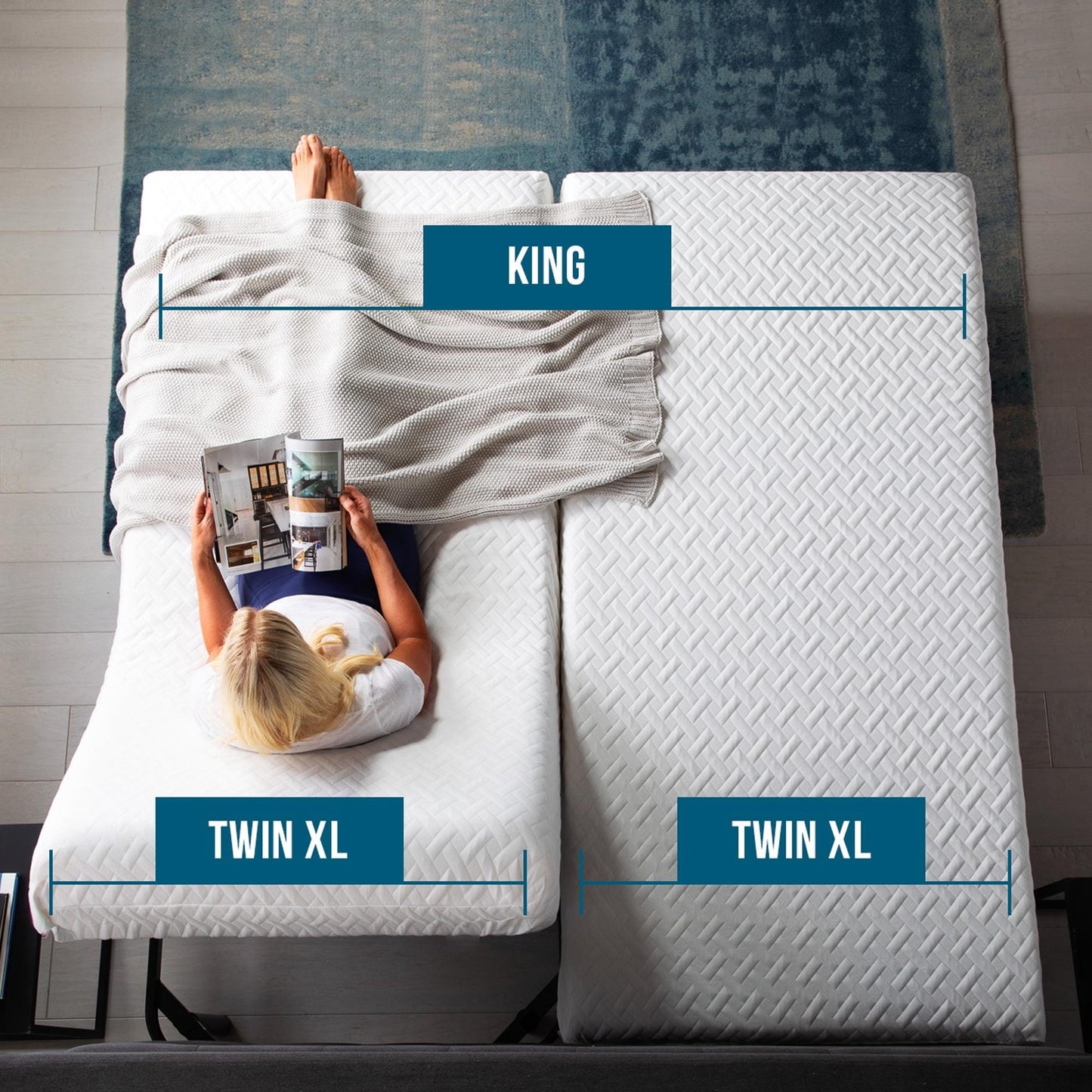 Materasso in memory foam gel da 10 pollici Lucid Comfort Collection e set letto regolabile standard